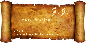Frigyes Jusztus névjegykártya